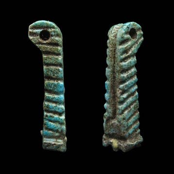 Oud-Egyptisch Faience Maat Veer-amulet (1x) - 3.5 cm (Zonder