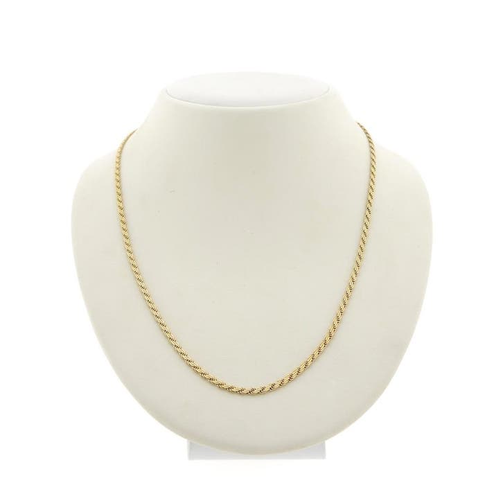 FBM gouden gedraaide schakelketting, Sieraden, Tassen en Uiterlijk, Kettingen, Overige kleuren, Gebruikt, Goud, Ophalen of Verzenden