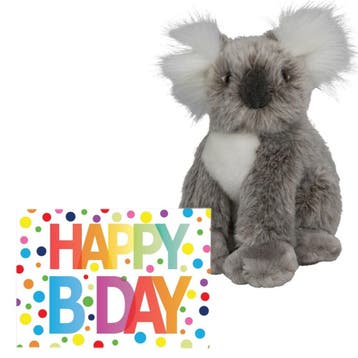Koala knuffel - pluche - 18 cm - met verjaardagskaart, Verzenden, Nieuw