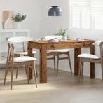 Eettafel 120x60x76 cm bewerkt hout oud houtkleurig, Huis en Inrichting, Tafels | Eettafels, Verzenden, Nieuw