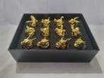 Drankservies (12) - animaux. - geel metaal - Chinese