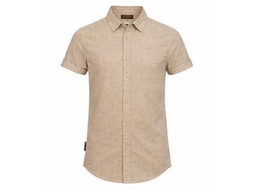 Veiling - Norlund Cran Linnen Shirt Beige - M, Kleding | Heren, Overhemden, Nieuw
