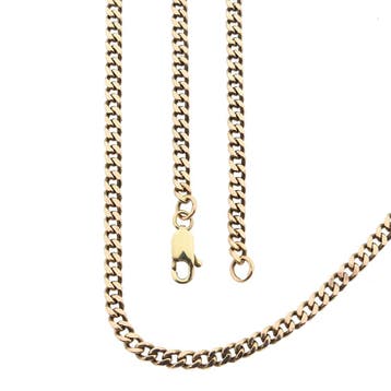 Roségouden gourmetschakel ketting, Sieraden, Tassen en Uiterlijk, Kettingen, Ophalen of Verzenden, Gebruikt, Goud, Goud