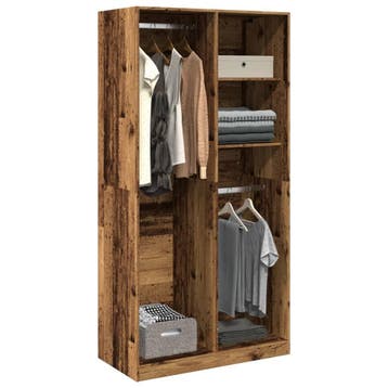 vidaXL Kledingkast 100x50x200 cm bewerkt hout oud hout, Huis en Inrichting, Kasten | Kledingkasten, Verzenden, Nieuw
