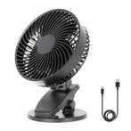 Bureauventilator met Clip - Viento Clip Zwart - USB-oplaa..., Ophalen of Verzenden, Nieuw