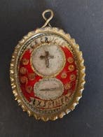 Reliekhouder - Brons, Glas, Hout, Papier - 1850-1900 -