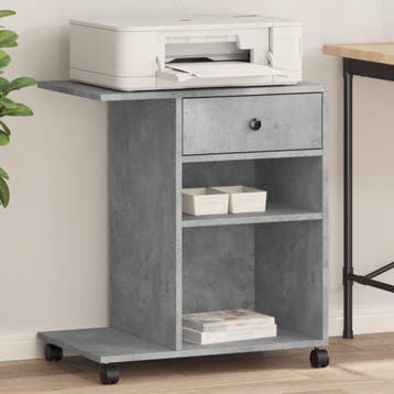 vidaXL Printerkastje met wielen 60x40x68,5 cm betongrijs, Computers en Software, Verzenden, Nieuw