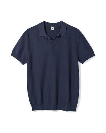 HEMA Herenpolo Kris structuur donkerblauw, Verzenden, Nieuw