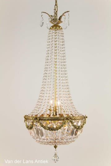 Oude antieke klassieke lampen, kristallen kroonluchters, Huis en Inrichting, Lampen | Kroonluchters, Ophalen of Verzenden, Gebruikt