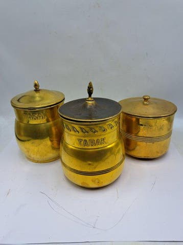 Daalderop Tiel - Pot - Messing - Drie Tabakspotten