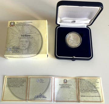 Italië. 10 Euro 2006 Leonardo Da Vinci Proof (Zonder