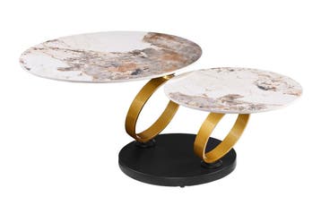 Coffee table DANCING RINGS 80-135cm round rotatable pandora, Ophalen of Verzenden, Nieuw