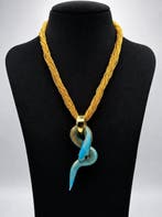 24 karaat - Murano-glas, Geel goud - Ketting met hanger -