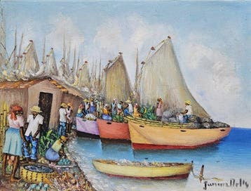 Jean Junior Delly (XX) - Market By The Haitian Sea