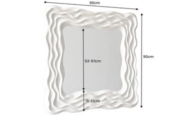 Moderne wandspiegel WAVE 90cm grijs abstract golfdesign, Ophalen of Verzenden, Nieuw