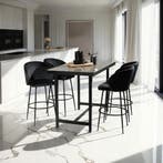 Barkruk Luana, met rugleuning, fluweellook - zwart/zwart, Se, Huis en Inrichting, Barkrukken, Verzenden, Nieuw