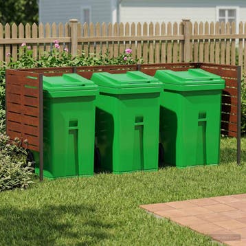 vidaXL Afvalcontainer scherm 249 x 85 x 113 cm weervast, Verzenden, Nieuw, IJzer