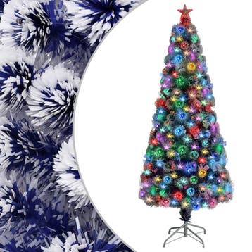 vidaXL Kunstkerstboom met verlichting 180 cm glasvezel wit, Diversen, Kerst, Verzenden, Nieuw