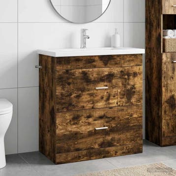 vidaXL Badkamermeubelset Gerookt eiken 81 x 40 x 84,5 cm, Verzenden, Nieuw