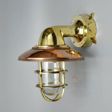 Wandlamp - Messing, Koper, Glas