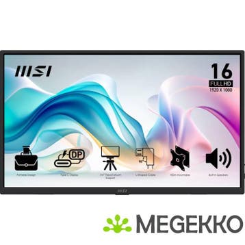 MSI PRO MP165 E6 15,6  Draagbare Full HD USB-C monitor, Computers en Software, Verzenden, Nieuw, MSI