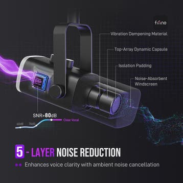 FIFINE AM8 Dynamische USB/XLR Microfoon met Touch Mute & RGB, Verzenden, Nieuw