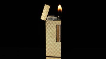 Dunill - Chevron Pattern Rollagas Lighter - Zonder, Nieuw