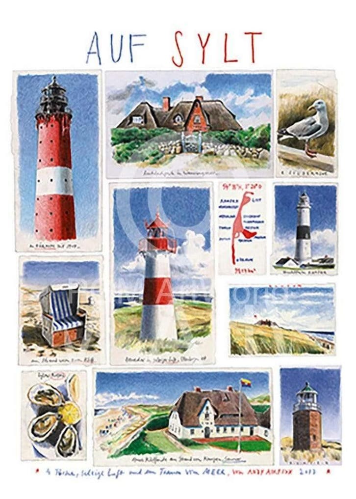 Kunstdruk Andy Airfix - Auf Sylt 50x70cm, Huis en Inrichting, Woonaccessoires | Schilderijen, Tekeningen en Foto's, Nieuw, Verzenden