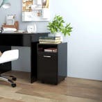 vidaXL Bijzetkast met wielen 33x38x60 cm bewerkt hout zwart, Huis en Inrichting, Kasten | Overige, Verzenden, Nieuw
