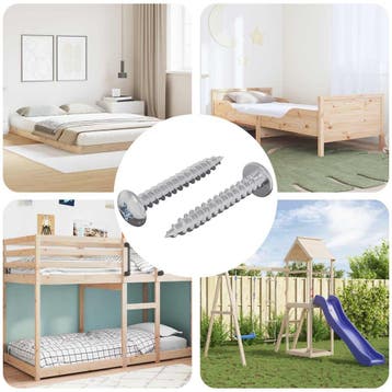 vidaXL Houten Schroef 2 st zilver M4 x 28 mm IJzer, Verzenden, Nieuw