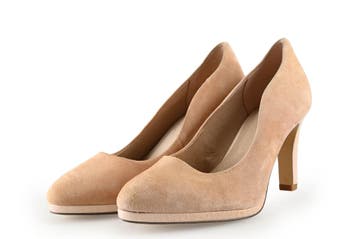 Manfield Pumps in maat 41 Beige, Pumps, Verzenden, Beige, Zo goed als nieuw