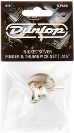 Jim Dunlop RVS vingerplectrum + duimplectrum  0.015 - 5-pack, Ophalen of Verzenden, Nieuw, Banjo