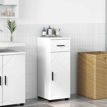 vidaXL Badkamer Kast Wit 30 x 35 x 80 cm Bewerkt hout,, Verzenden, Nieuw