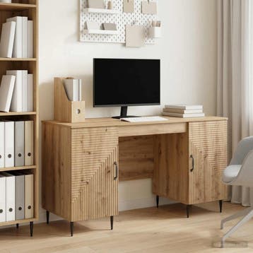 vidaXL Bureau Artisanaal eiken 142,5 x 50 x 75 cm Bewerkt, Huis en Inrichting, Bureaus, Verzenden, Nieuw
