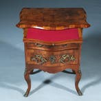 Kleine Dresdener Barok commode ca 1860 in noten met wortelno, Ophalen of Verzenden