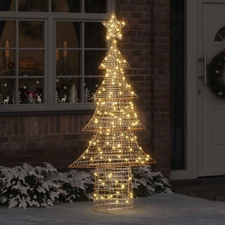 vidaXL Kerstboom met 240 LED Warmwit 181 cm PET, Diversen, Kerst, Nieuw, Verzenden