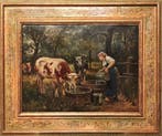Anton Braith (1836-1905), Atribuido a - Escena rural, Antiek en Kunst, Kunst | Schilderijen | Klassiek
