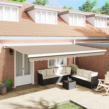 vidaXL Vervangingsdoek voor zonnescherm Beige 5 x 3 m, Verzenden, Nieuw