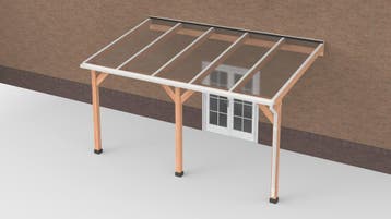 Douglas Terrasoverkapping Geschaafd Wit Polycarbonaat Helder, Nieuw