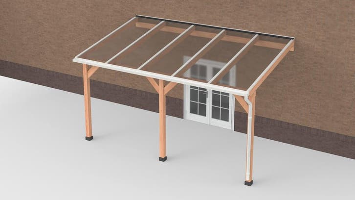 Douglas Terrasoverkapping Geschaafd Wit Polycarbonaat Helder, Tuin en Terras, Partytenten