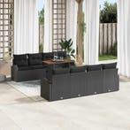 vidaXL Tuin Sofa Set met opslag 9 pcs Zwart Poly riet, Verzenden, Nieuw, Rotan, Meer dan 8 zitplaatsen