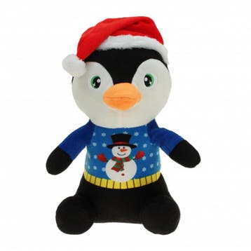 Pluche pinguïn knuffel - kerstknuffel - 30 cm, Verzenden, Nieuw