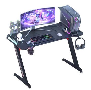 Gamingbureau met RGB, Haak en Bekerhouder – 140 cm Breed, Verzenden, Nieuw
