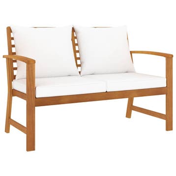 vidaXL Tuinbank 120 cm en crèmekleurig kussen acaciahout, Tuin en Terras, Tuinbanken, Verzenden, Nieuw, Hout