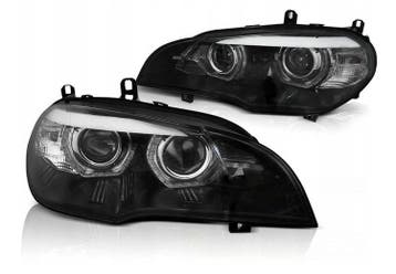 Koplampen BMW X5 E70 08-10 Angel Eyes 3D zwart AFS, Ophalen of Verzenden, Nieuw