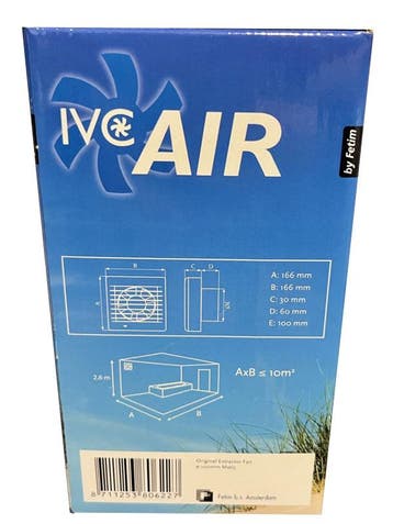 IVC air orignal Badkamerventilator 100mm (Ventilatie), Ophalen of Verzenden, Nieuw
