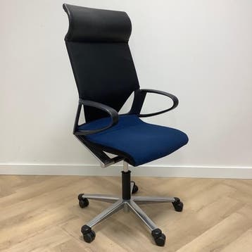Wilkhahn Modus Ergo- bureaustoel, zwart - blauw, Huis en Inrichting, Ophalen of Verzenden, Ergonomisch, Gebruikt, Bureaustoel