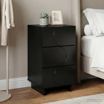 vidaXL Nachtkastje Zwart 33,5 x 34,5 x 60 cm Bewerkt hout, Minder dan 45 cm, Verzenden, Nieuw, 55 tot 70 cm
