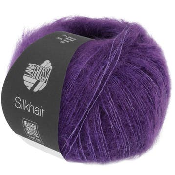 Lana Grossa Silkhair - 193 Donkerviolet - Superkid Mohair, Ophalen of Verzenden, Nieuw