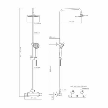 Douchekolom Go By Van Marcke Huran Compleet Rond Ø22cm Met, Doe-het-zelf en Verbouw, Ophalen of Verzenden, Nieuw